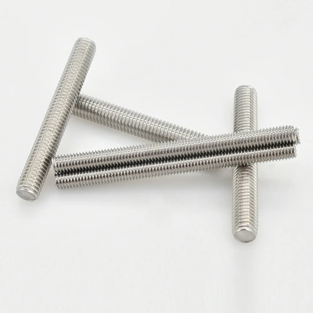M3 M4 M5 M6 304 Stainless Steel Full Threaded Bar Fully Metric Thread Rod Screw Bolts Stud Length Fasteners Stud Rods 16mm-500mm stainless steel screw stainless steel screws threaded rod bolt stainless steel fittings