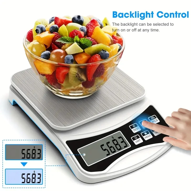 1pc Precise Digital Kitchen Scale for Cooking Baking Weight Loss 5kg 10kg Capacity with 1g Graduation Grams and Ounce