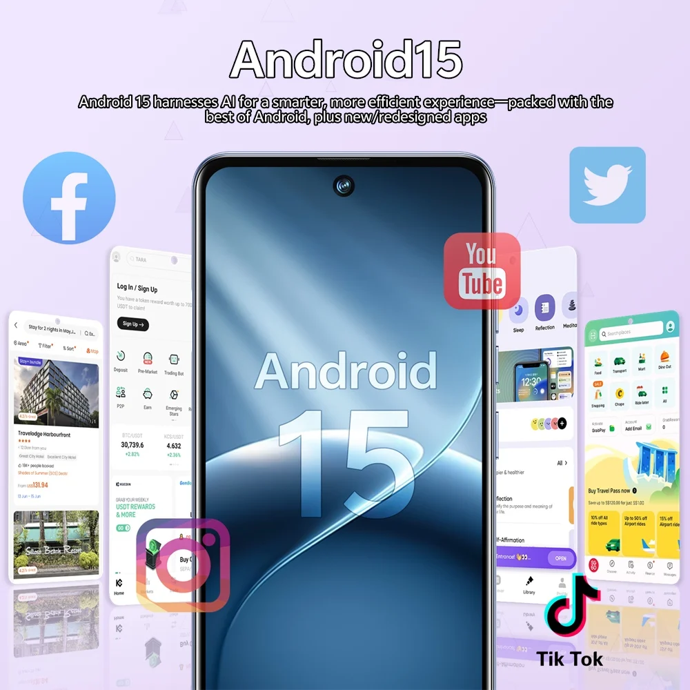K-Touch 26 Ultra 7.3inch Mobile Phones Android 15 Cell Phone 22GB+2TB Smartphone 5G Dual SIM Card 8000mAh 16MP+48MP Camera Cellphones