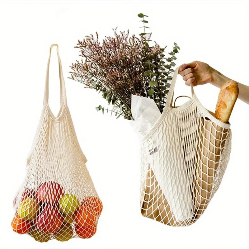Cotton Mesh Bag Rough Cotton Rope Woven Supermarket Shopping Large-capacity Environmentally Friendly Degradable Shopping Bag