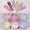 6Jars Glitter Acrylic Crystal Powder Set With Sequins Nail Art Extension Mix Sequin Fine Dipping Powder Nail Art Extend Carving 5