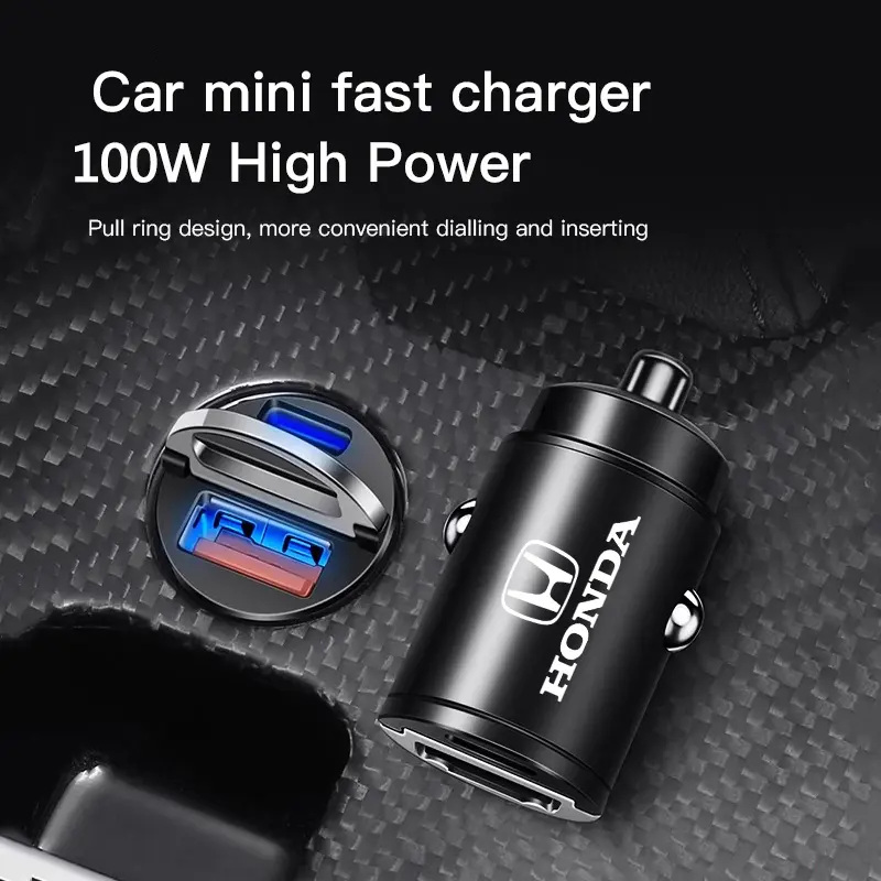 100W QC3.0 PD Mini Car Charger Fast Charging Car USB Type C Charger For Honda Pilot CRZ CRV CRX Accord Civic FIT Jazz HRV Vezel - Image 6