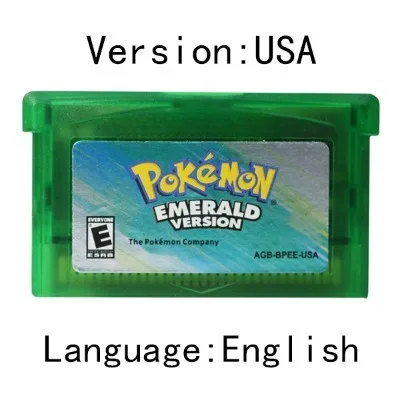 Pokemon  GBA,Emerald,tarjeta de consola de 32 bits,Esmeralda,rubí,zafiro de hoja verde,varios idiomas LeafGreen 4