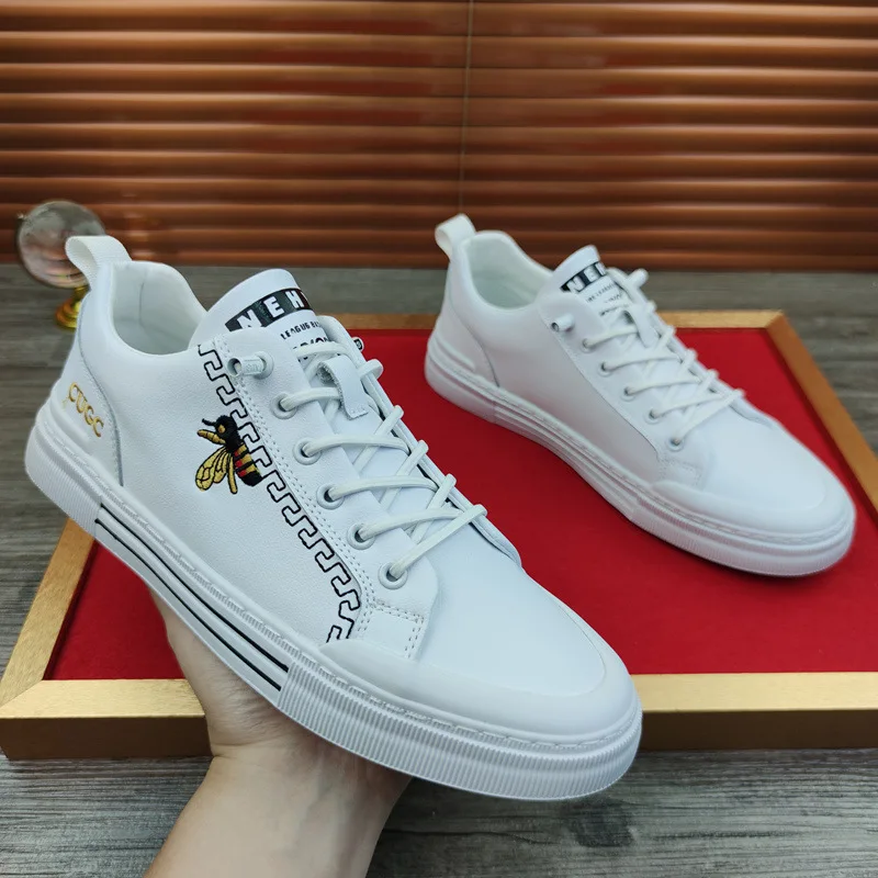 

Hundreds of casual tide board shoes spring and fall fashion personality leather shoes leather breathable moccasin sneakers