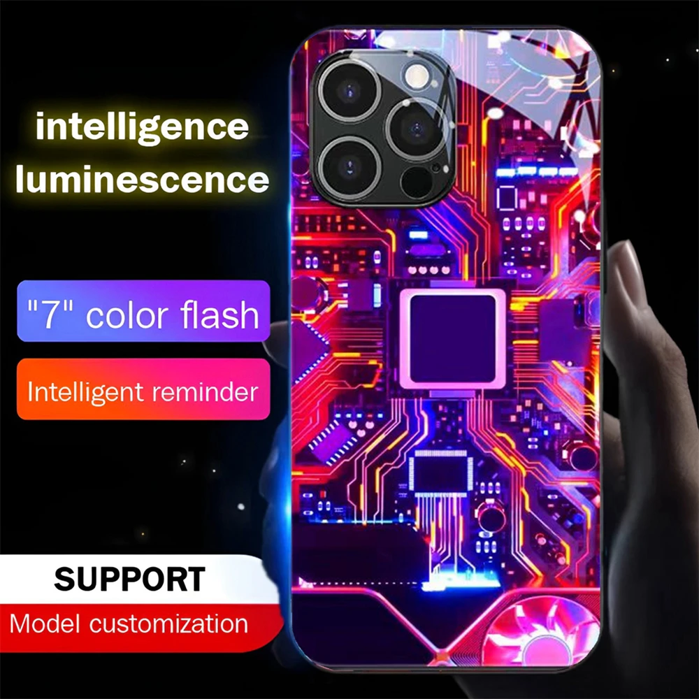 So Cool PCBA Design Voice Call Flash Leuchtende LED-Telefonhülle für Samsung S25 S24 S23 S22 S21 S20 FE Note 10 20 Plus Ultra