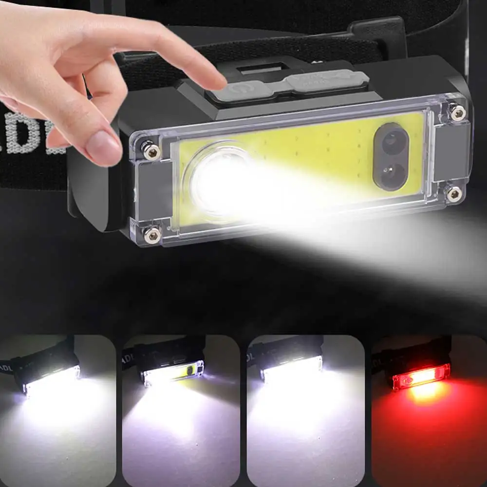 Powerful LED Headlamp with Motion Sensor Fishing Lantern USB Rechargeable 18650 Flashlight Waterproof Torch Headlight - Image 6