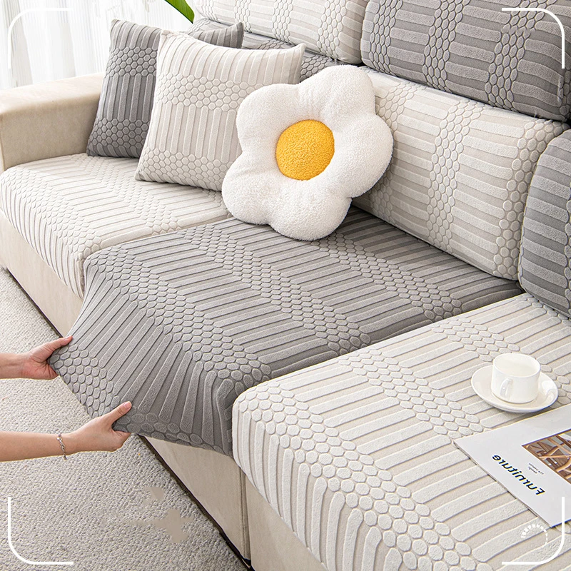 

Jacquard Velvet Living Room Sofa Cover All-Inclusive Cover Four-Season Universal Lazy Elastic Sofa Hat Dust Cover Cloth