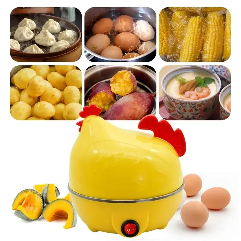 Home Kitchen Cooking Tool 7-Egg Capacity Egg Cooker Chicken Shaped Egg Boiler Eggs Steamer Appliance Utensil 4