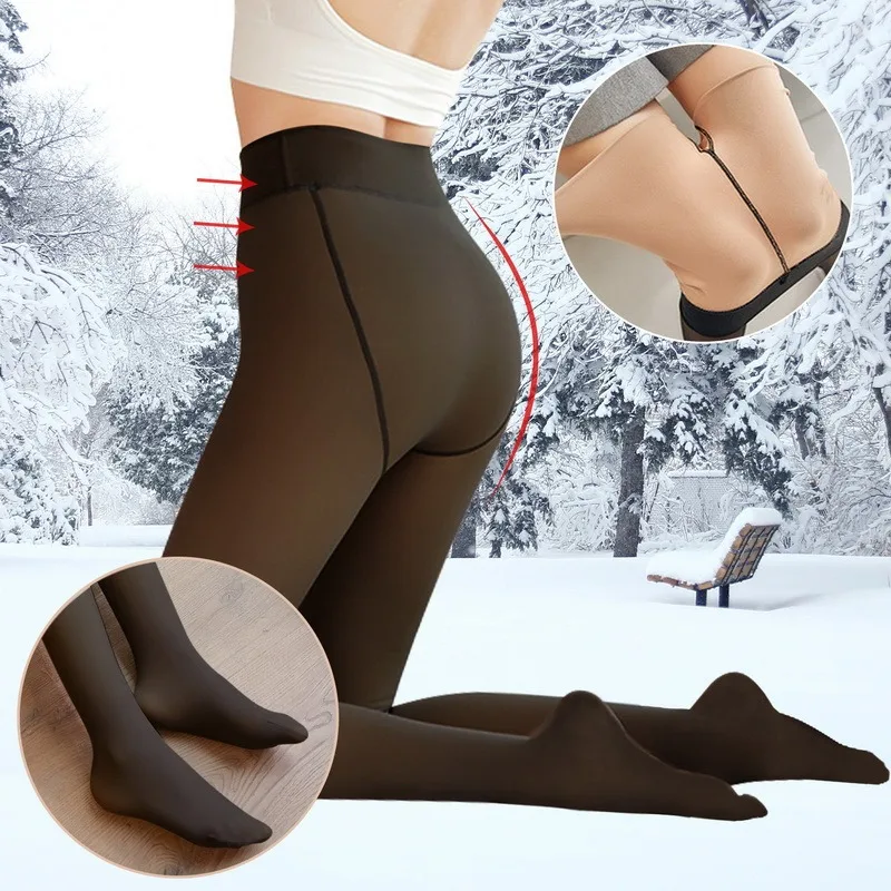 thermal socks for women Warm Winter Tights Women's Pantyhose Thermal Tights Imitation Stocking Winter Leggings Polar Nylon Stockings Sexy Black Tights bombas socks for women