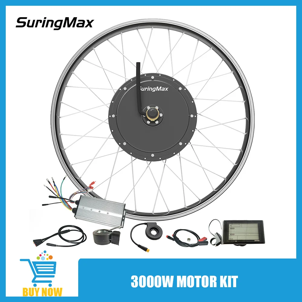 26 Inch Wheel Motor Kit Hub Motorcycle 72V 3000W 142mm Dropout Gearless Conversion For Electric Bike 26'' Hot Sell High Quality