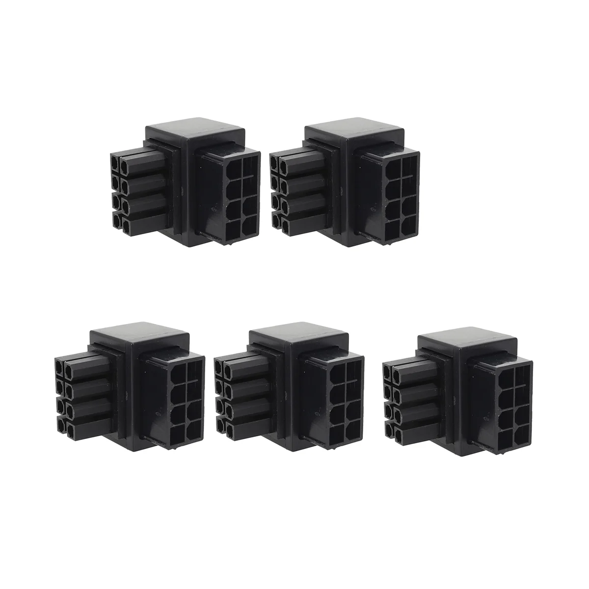 

5 Pcs ATX 8Pin Female 90 Degree Angled to 8 Pin Male Power Adapter GPU Power Steering Connector for Desktops Graphics(A)