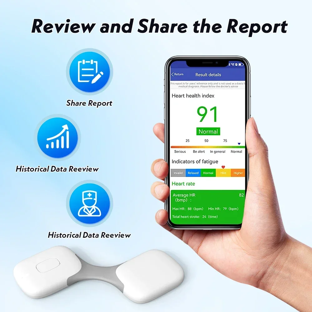Bluetooth EKG Holter ECG Monitor 24 Hour Real-time Ultra-thin ECG Patch Wearable Wireless Recorder
