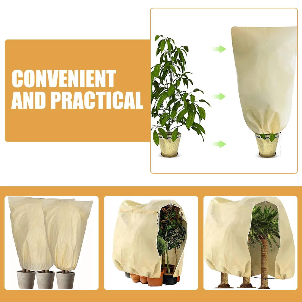 

Non-Woven Plant Cover Garden Vegetable Plant Drawstring Cover Winter Plants Protector Outdoor Plants And Trees Zipper