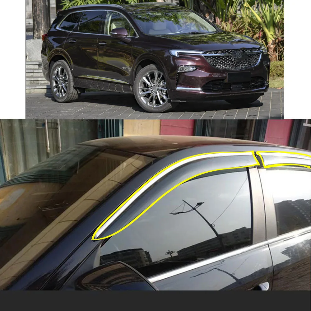 

Car Body Styling Sticker Plastic Window Glass Wind Visor Rain/Sun Guard Vent Parts For BUICK Enclave 2020 2021 2022