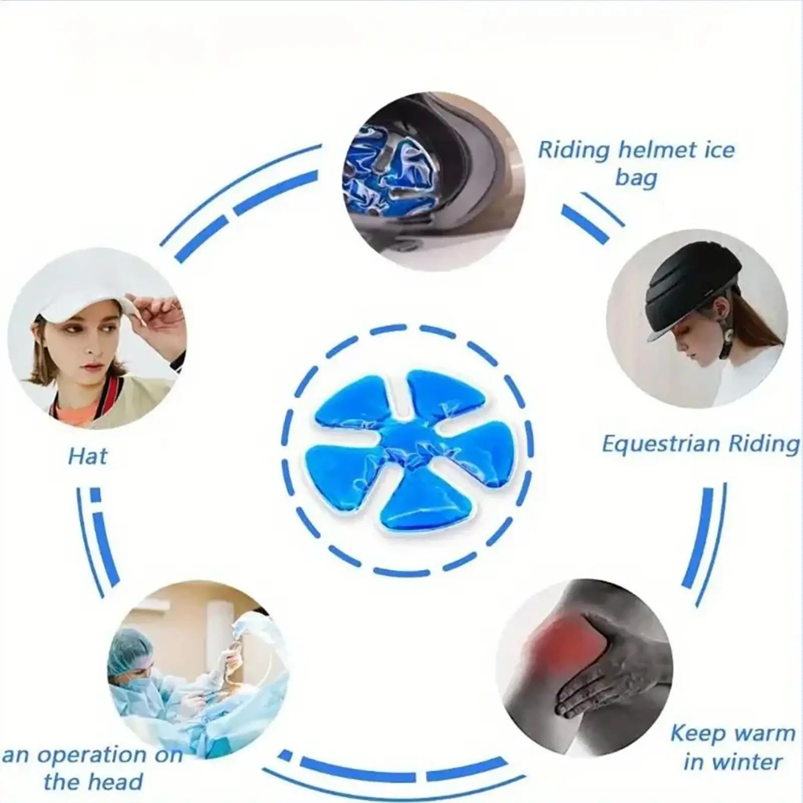 1pc PVC Gel Ice Pack - Adjustable Cooling Pad For Helmets & Hats | Reusable Cold Compress Travel Portable Outdoor Accessories