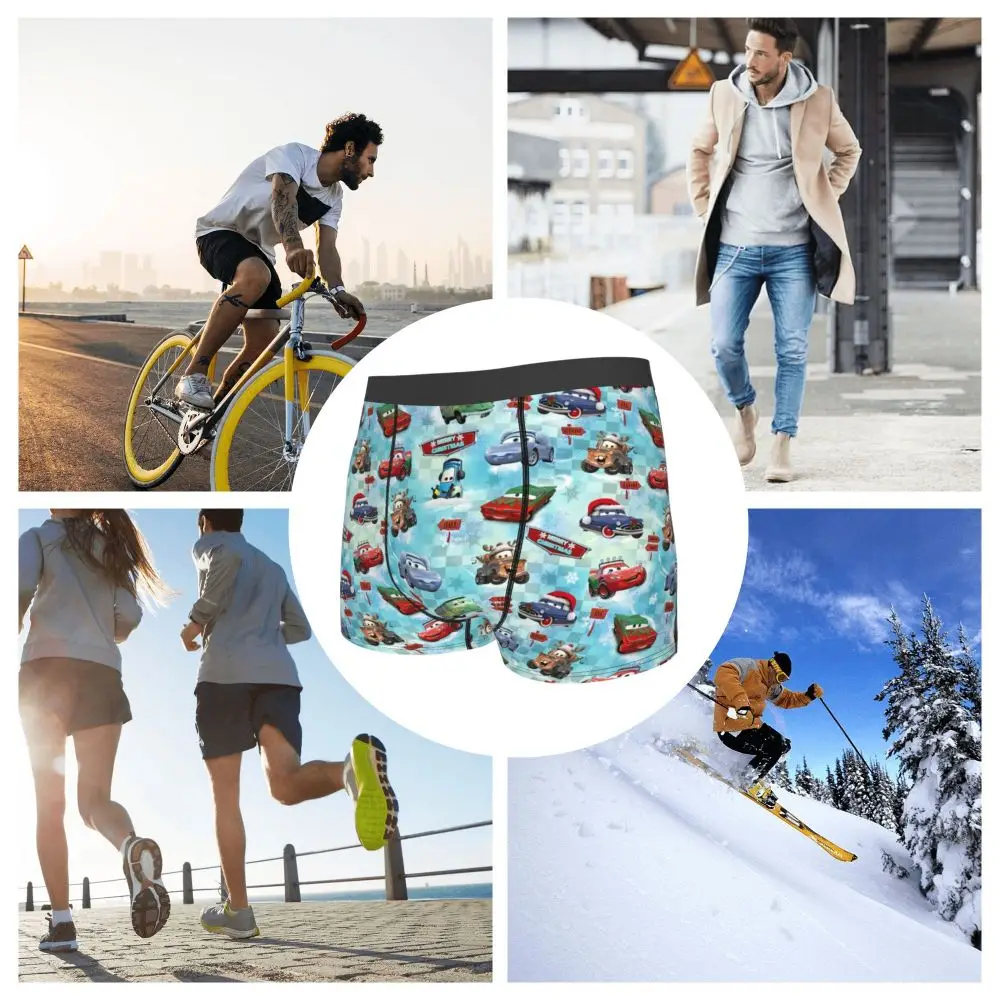Custom Lightning McQueen Car Collage Boxers Shorts Men's Briefs Underwear Cool Underpants