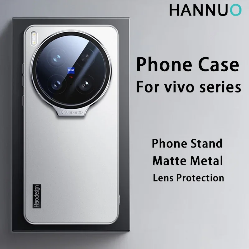 HANNUO Ultra Matte Clear Shockproof Phone Case with Kickstand and Slim Design
