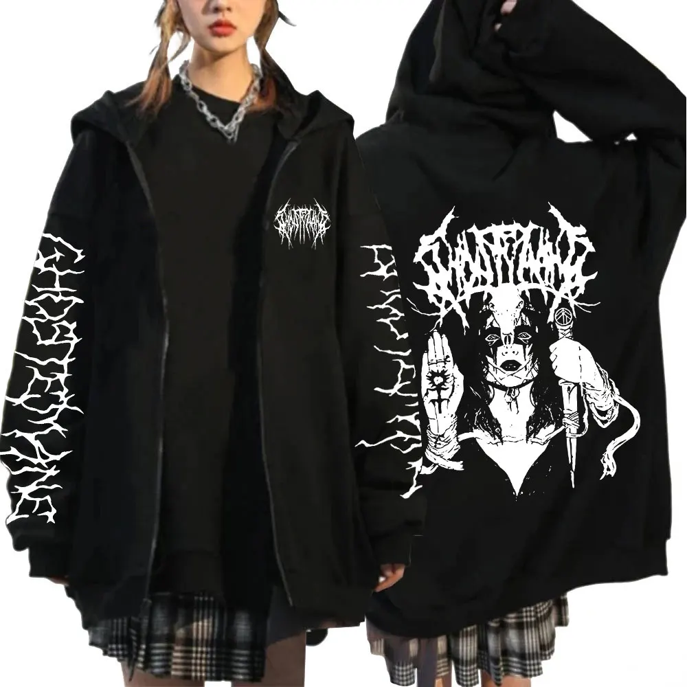 thumbnail image 1 of Sudadera con capucha con cremallera Ghostemane limitada, sudaderas con capucha con estampado gráfico, sudaderas con cremallera gótica de Metal Rock, ropa de calle Harajuku, abrigos, 1 of 3