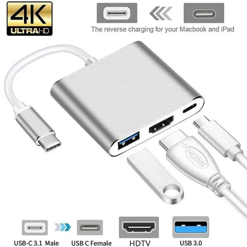 Multi-Functional USB-C Hub with 4K HDMI and 100W Power Delivery