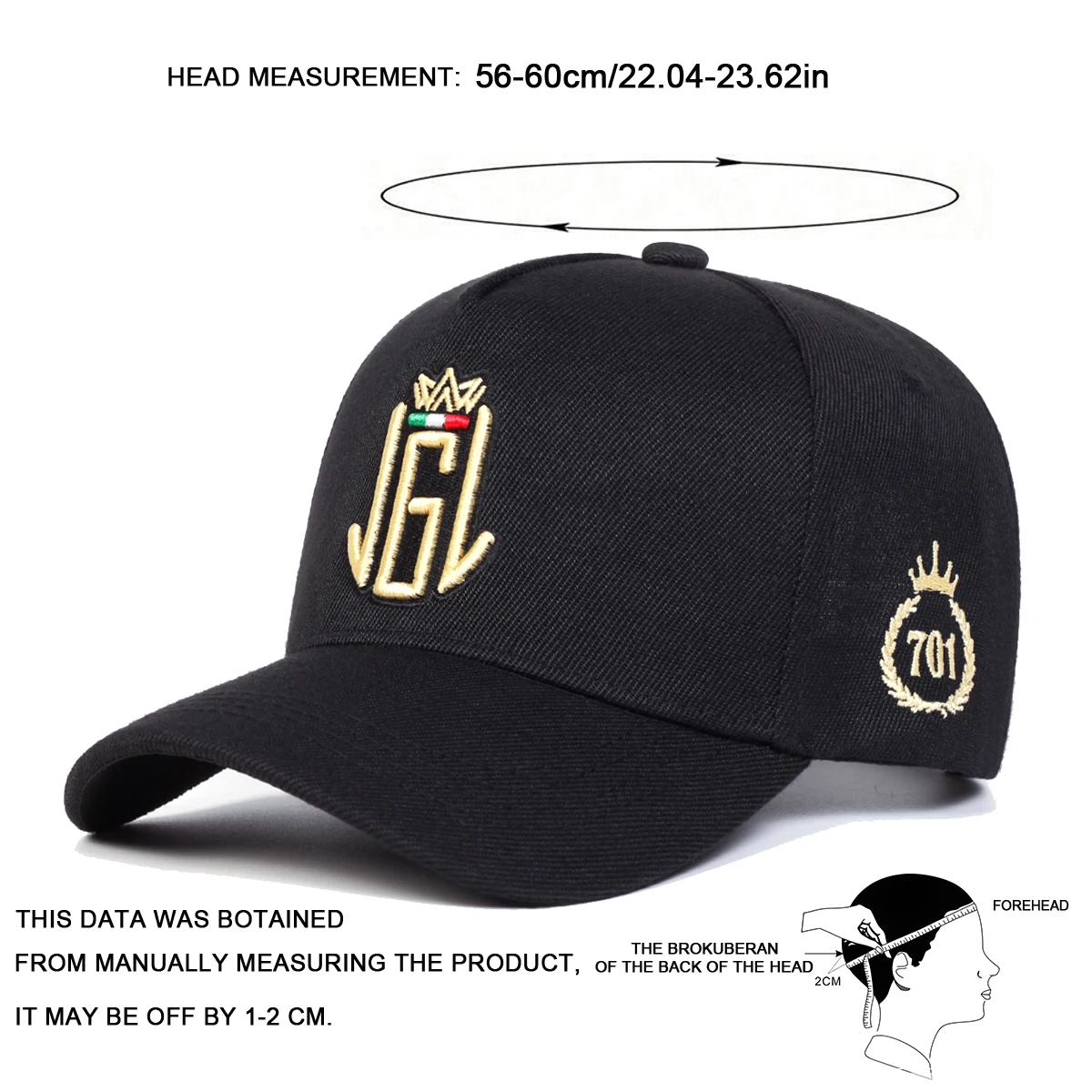 Unisex Crown Letter 6, Stickerei-Baseballkappen, Frühling und Herbst, im Freien, verstellbare Freizeithüte, Hip-Hop-Sonnenschutzhut, Sportkappe – Detail 6