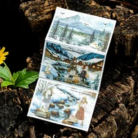 6 Rolls - 8Cm×200Cm/Landscape Washi Tape Set - Non-Waterproof, Non-Die-Cut, Made of Washi Material - Suitable for Creative Collage Materials, Diary Greeting Cards, Cup Photo Frame Decoration Tape, Gift 4