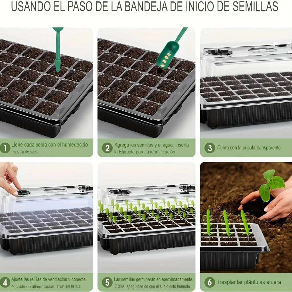 Seed Starter Kit with Grow Lights & Humidity Control - Indoor Plant Germination and Propagation Tray