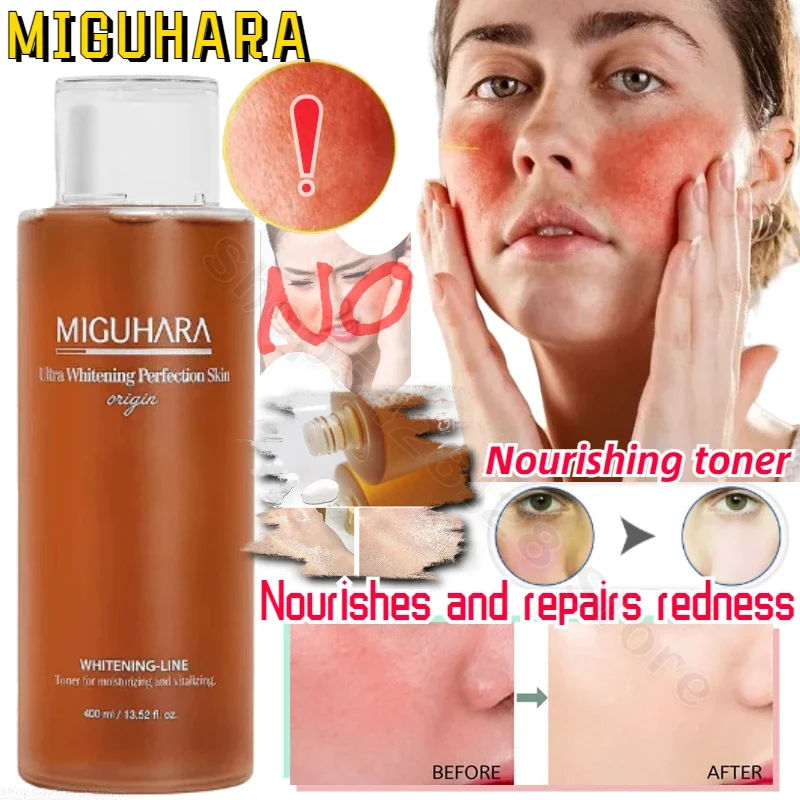 MIGUHARA Improves Dark Yellow Skin Whitens Brightens Repairs Soothes Redness Moisturizes and Regulates Water and Oil Toner 400ml