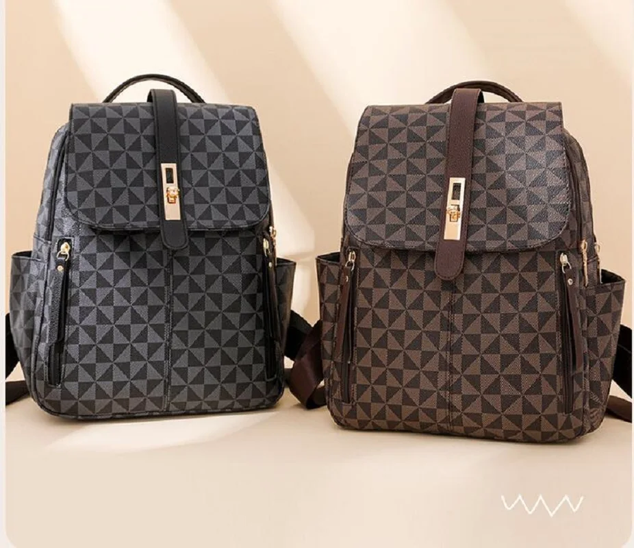 Hot Sale Women's Korean Fashion Printing Leather Travel Backpack High Capacity Casual Shoulder Bags School Bag Ladies Totes 4