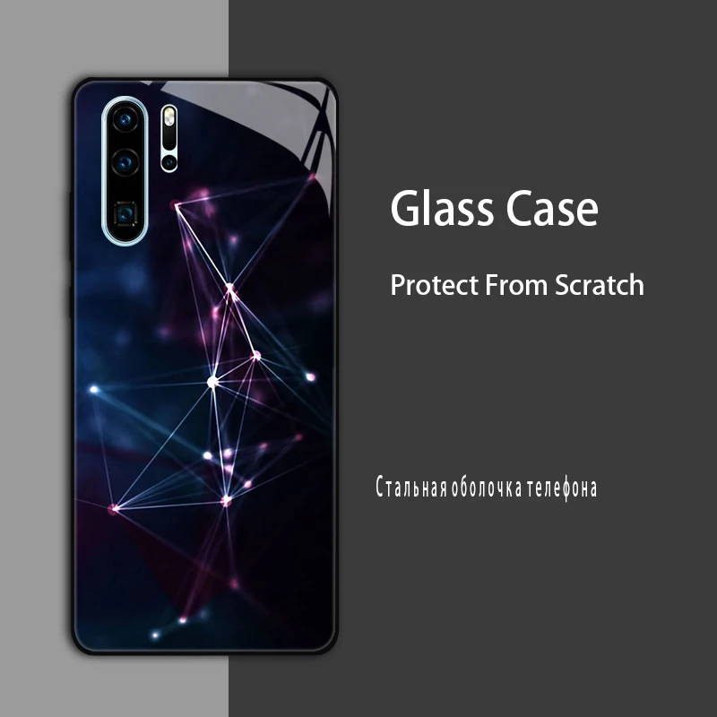 Luxury Tempered Glass Marble Painted Protective Case