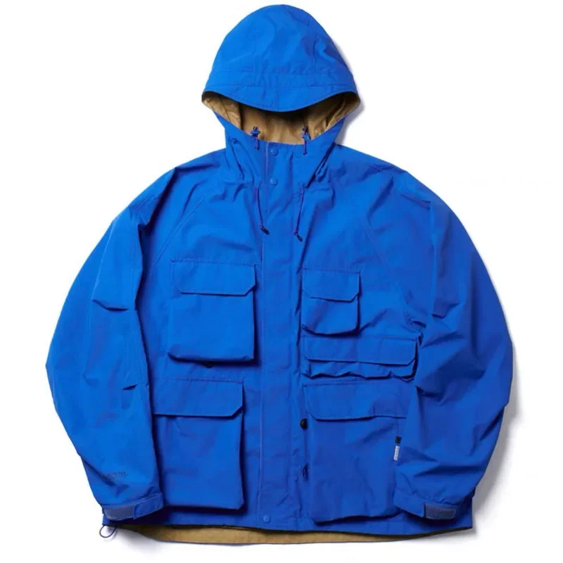 

OOTD Japanese Trendy DaiwaPier39 Outdoor Mountaineering Waterproof Hooded Jackets 21AW Charge Coat for Men