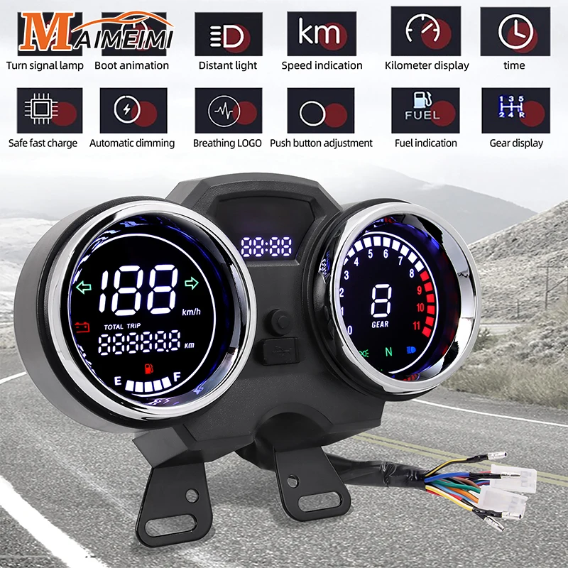 Universal-Motorcycle-Speedometer-RPM-Fuel-Gauge-With-USB-Charging-Meter ...