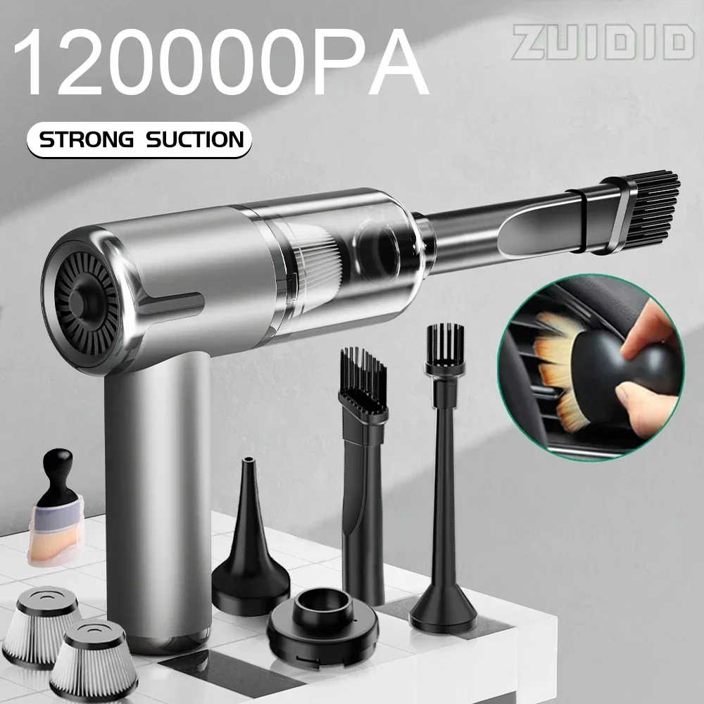 

120000PA Handheld Car Vacuum Cleaner Powerful Wireless Portable Cleaning Machine For Car Office Cleaner New Car Accessories 2023