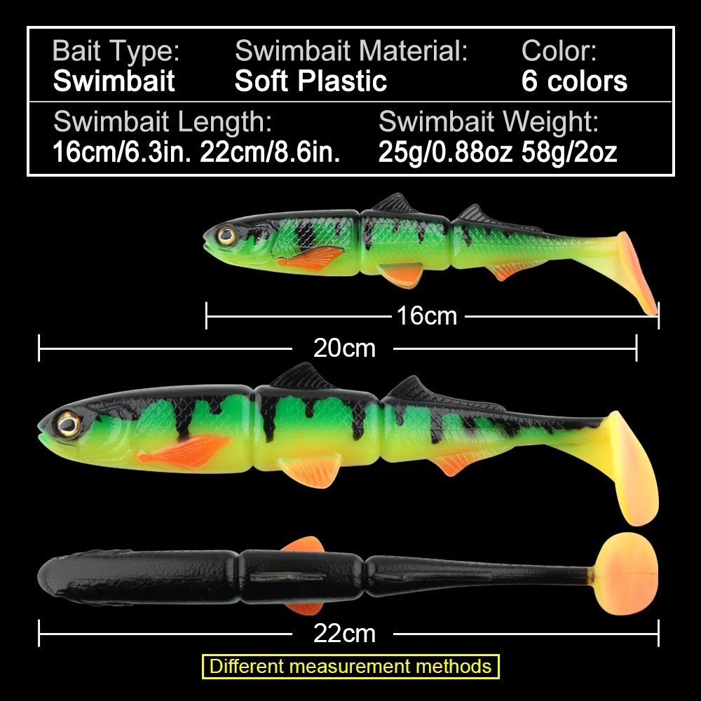 Swim Baits Soft Bass Lures TRUSCEND Segmented Fishing Lure Jointed Swimbait  A 3pcs