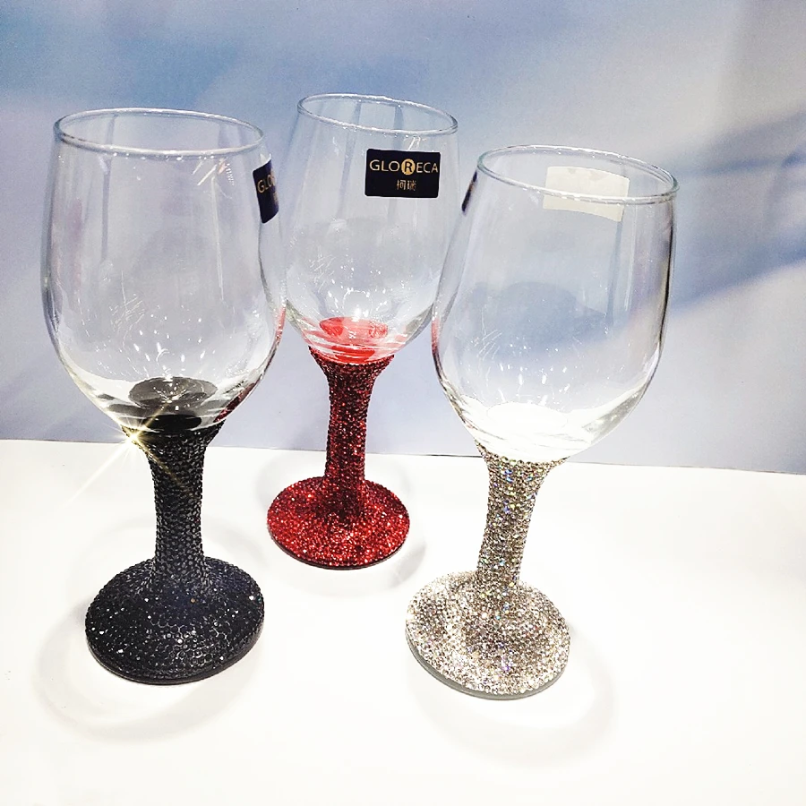 

Diamond Goblet Grape Wine Glass Cup Shiny Crystal Wedding Champagne Red Wine Bar Cocktail Party Drinkware Mugs