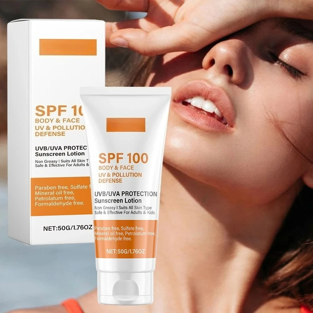 Protetor solar facial e corporal, não gorduroso, spf 100 +, protetor solar facial, proteção uva e uvb, creme protetor solar, antienvelhecimento para praia de verão 3