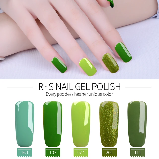 5Pcs/set Spring Color UV Gel Nail Polish Nail Art Nude Pink Green