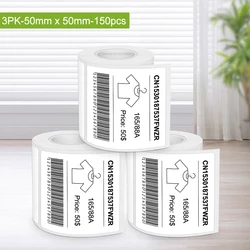 Mini Portable Thermal Label Maker - Wireless DIY Printing with Self-Adhesive Stickers (3PK Tape 50x50)