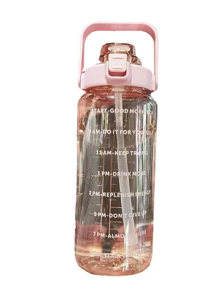 2 Liter Sports Water Bottle With Straw Men Women Fitness Water