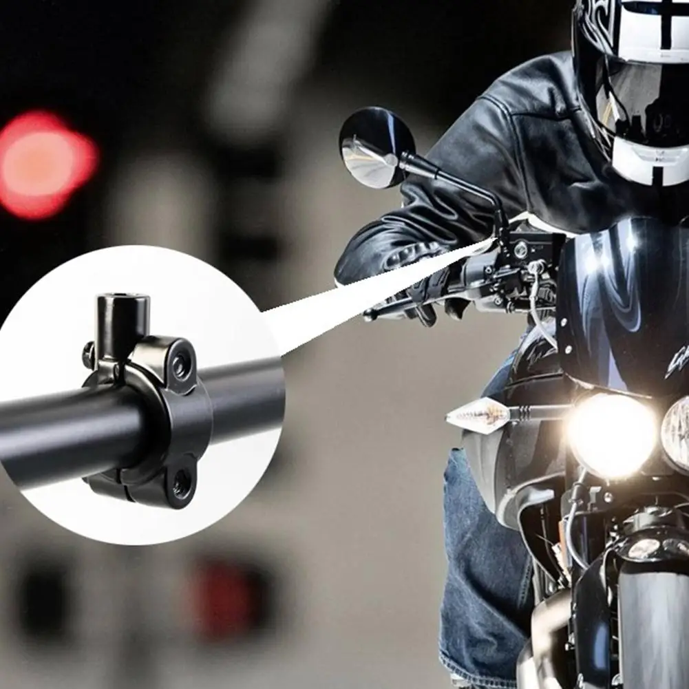 Motorcycle mirror mount 1PC Motorcycle Handle Bar Mirror Mount Holder Universal Aluminum Rearview Handlebar Clamp Moto Accessory for Honda Kawasaki