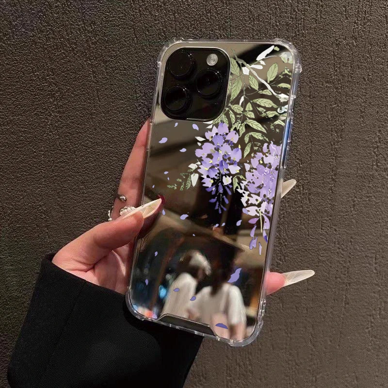 Charming Floral Mirror Phone Case Cover