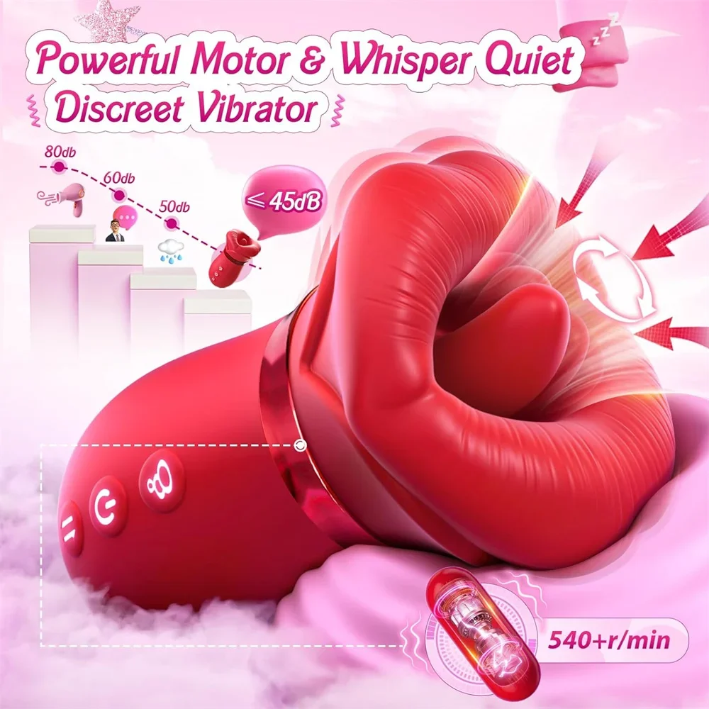 Rose Tongue licking Oral Sucking Vibrator for Women Clit Stimulator Female Masturbation Sucker Sex Toy For Women JoinJJtoy sex toys