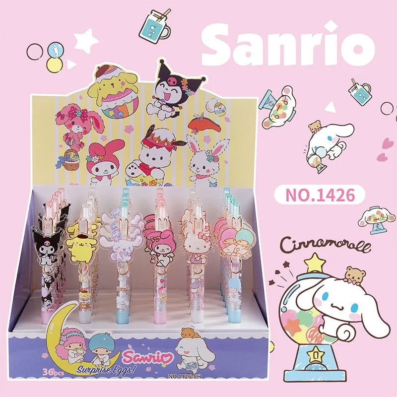 

36 шт/лот Sanrio мультфильм животных пресса гель пера мило 0,5 мм черные чернила нейтральные ручки рекламные школьные принадлежности офиса