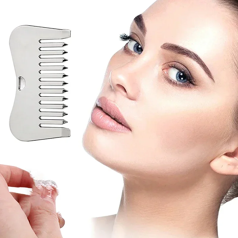 Gua Sha Stainless Steel Massager Comb for Face Massage Scraper Facial Skin Care Head Massage Comb Beauty Skincare Scraping Comb 2