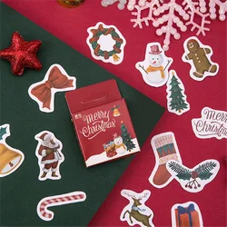 Festive Christmas Santa Claus Decorative Stickers - 45PCS for DIY Scrapbooking & Album Decoration (Ice Crystal Snowman)