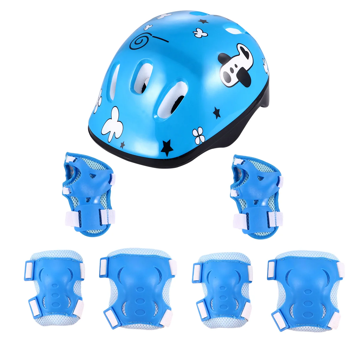 

7 Pcs Roller Skating Gear Kids Children Protector Cycling Pads Knee for Protective Head Guard Scooter