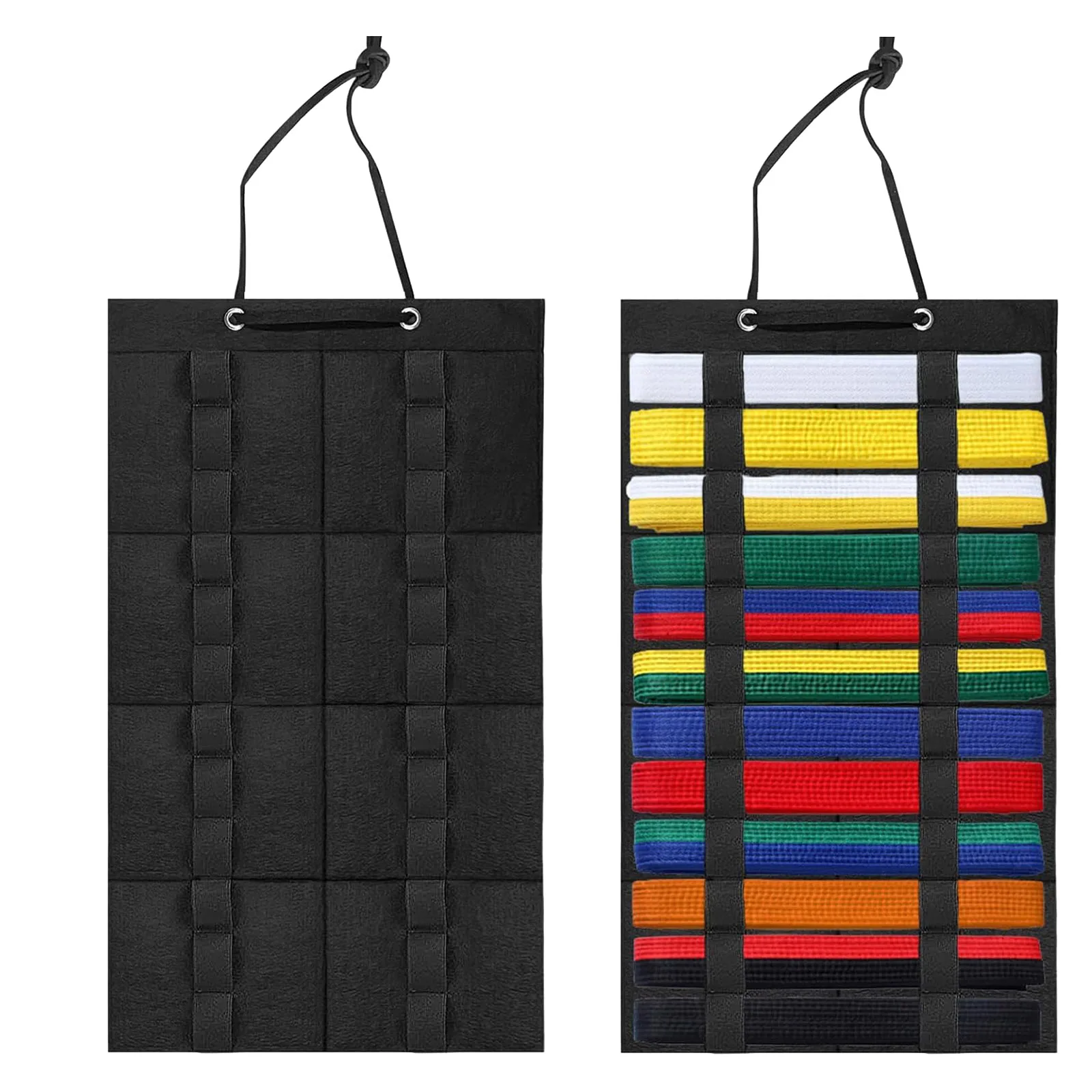 Taekwondo Belt Storage Wall Hanging Karate Belt Display Felt Cloth Collection Belt Display Holder for Taekwondo MMA Judo 5
