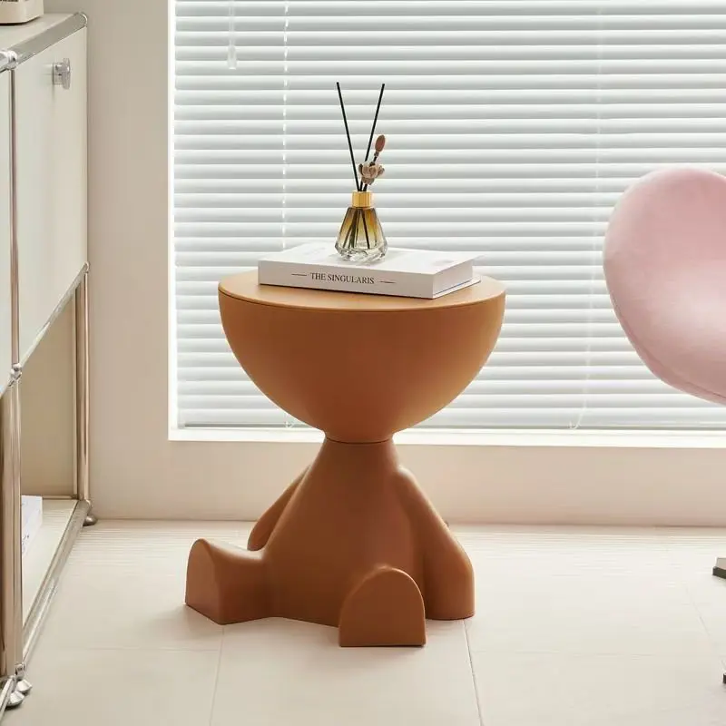 Light Cartoon Sofa Edge Table Mordern Creative Flat Head Coffee Table Small Household Plastic Furniture Side Table