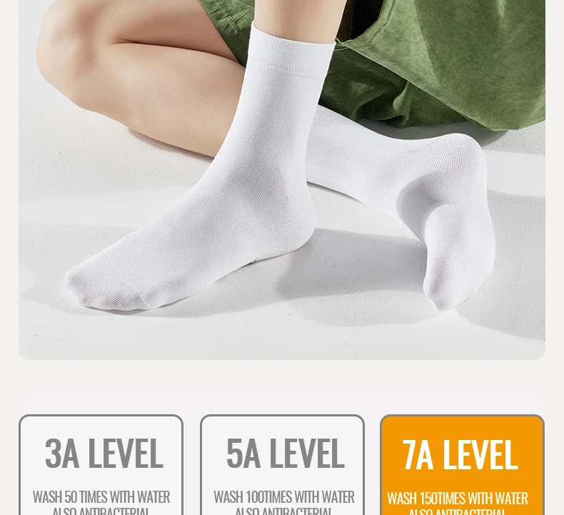 Antibacterial Bamboo Socks – Men’s Business Dress Socks, Thin Deodorant Crew, 5-Pack