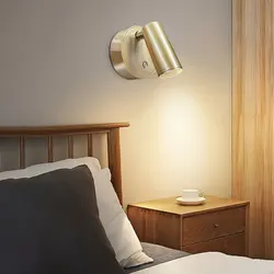 Compact LED Magnetic Rechargeable Wireless Touch - Control Dimmable Bedside Light (Golden)