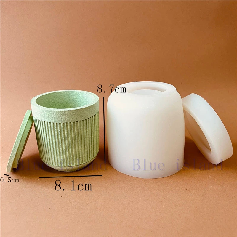 Round Candle Jar Cement Silicone Mold Scented Candle Container Home Decoration Ornament DIY Tools